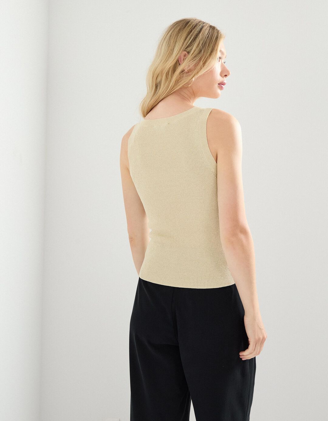 Top Lurex, Mulher, Dourado