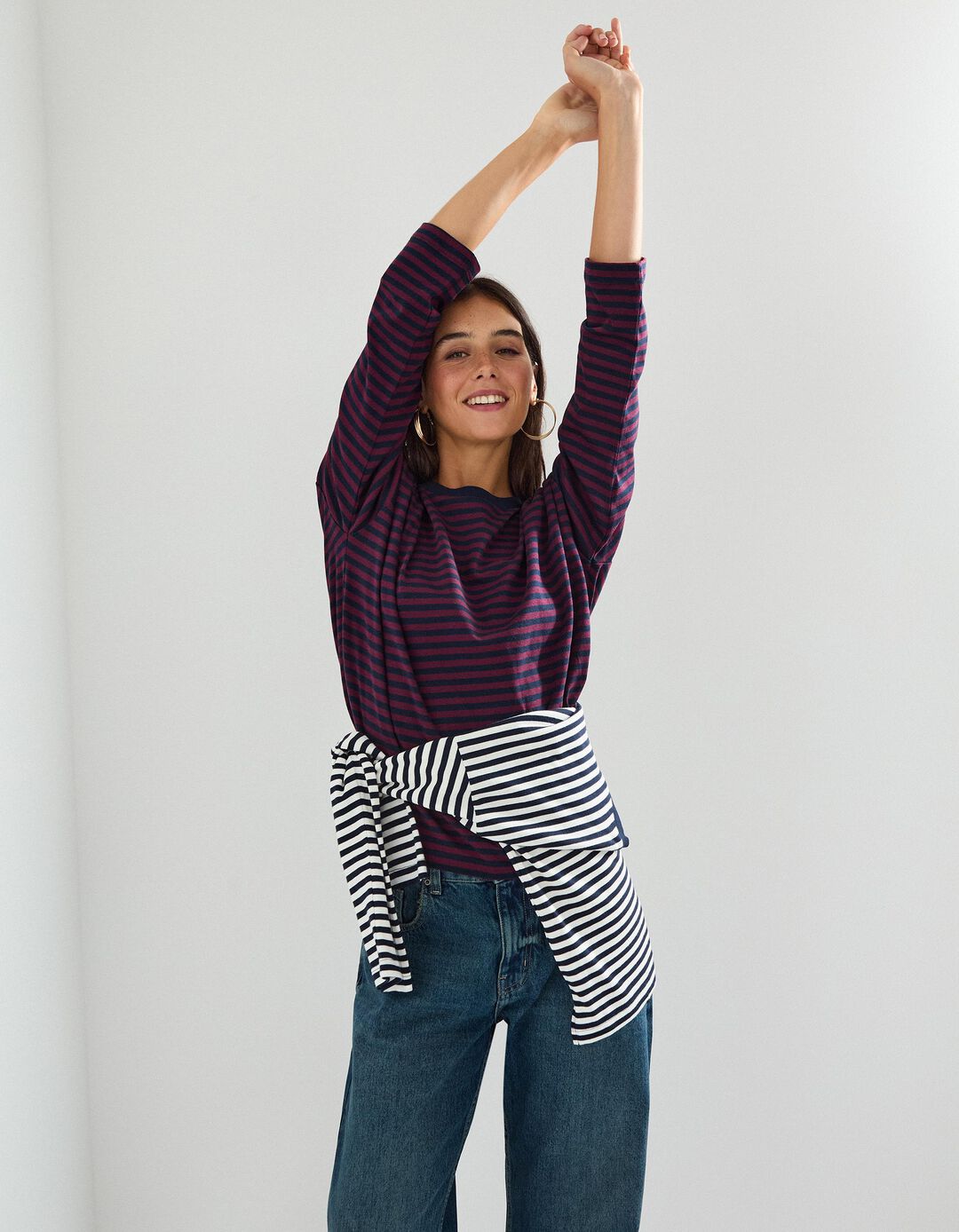 Camisola Riscas, Mulher, Roxo