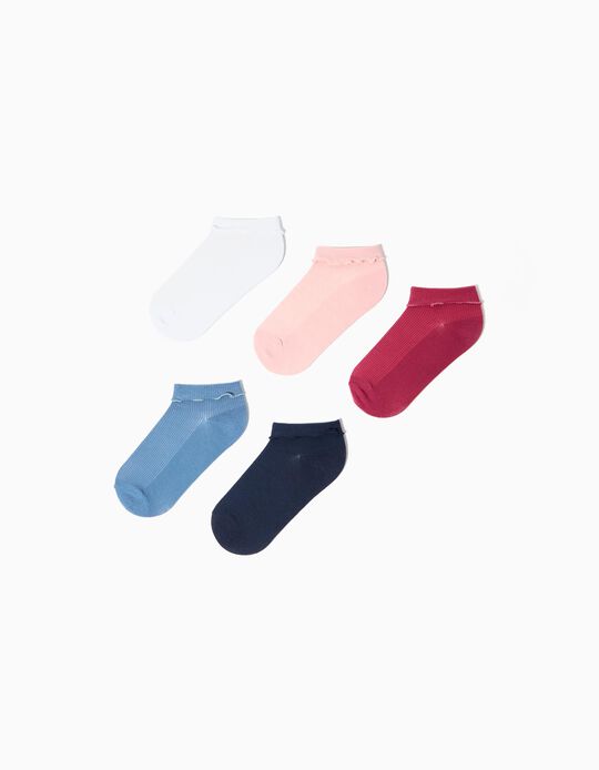 Comprar Online Pack 5 Pares de Meias Tornozelo, Menina, Multicor