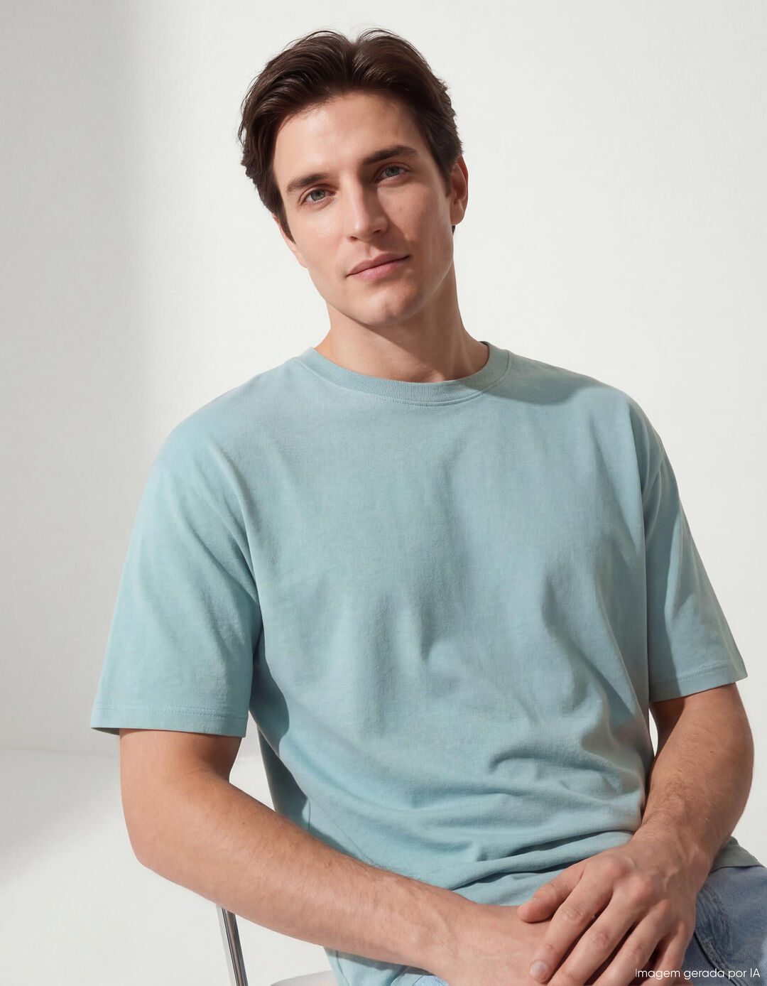 T-shirt, Homem, Azul Claro