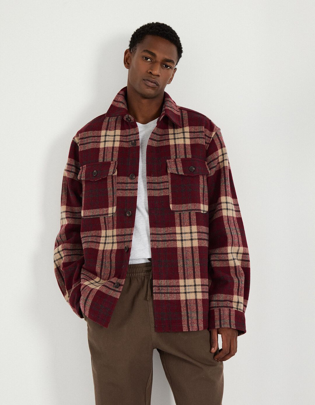 Sobrecamisa, Homem, Vermelho Escuro
