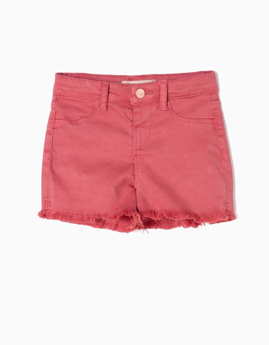 Pink Frayed Shorts