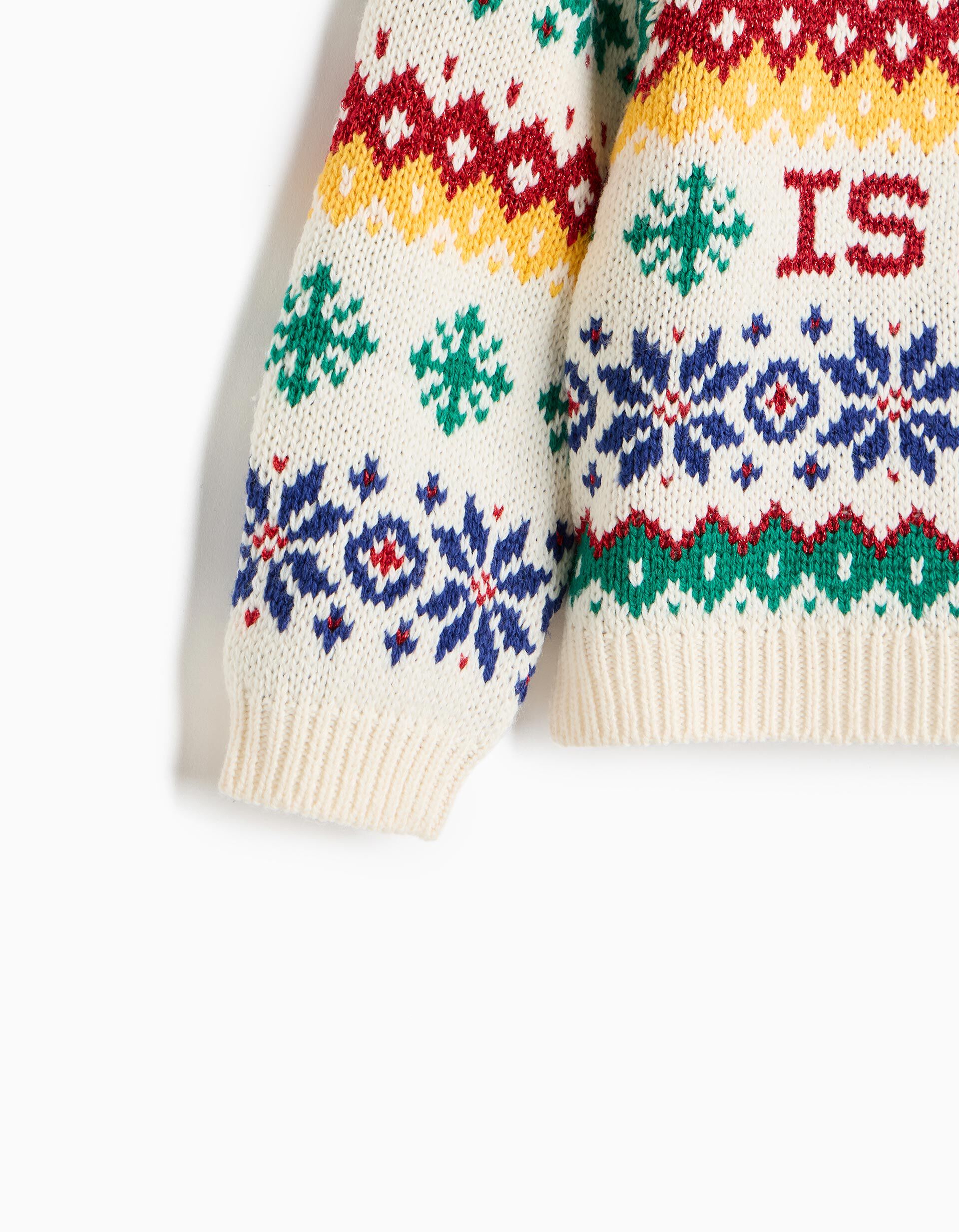 Comprar Online Camisola De Malha De Natal, Menino, Cru