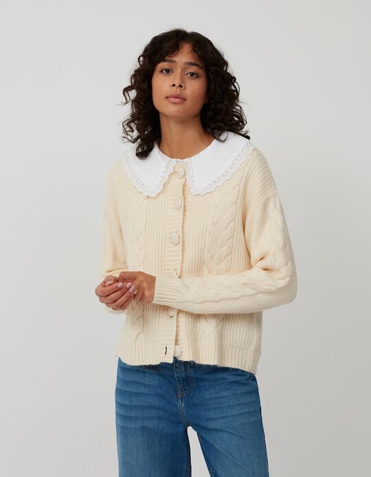 Cropped Cardigan for Women, White