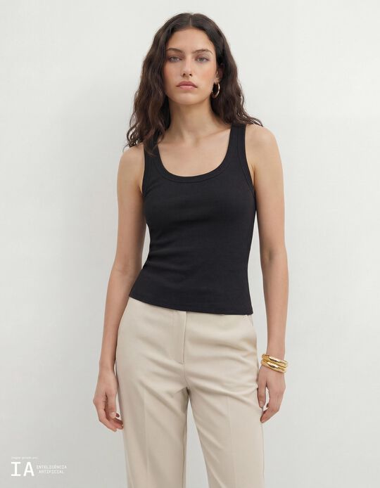 Comprar Online Tank Top Canelado, Mulher, Preto