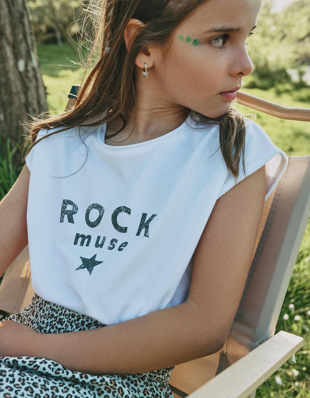 T-shirt Estampada, Menina, Branco