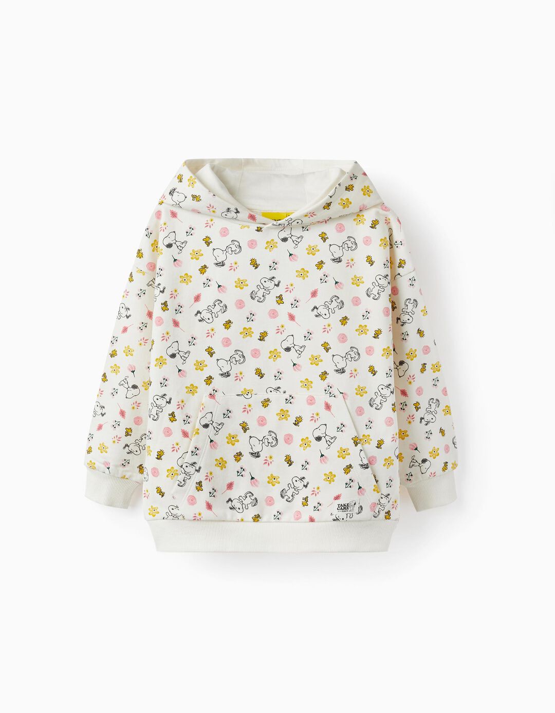 Cotton Sweatshirt for Girls, 'Snoopy', White