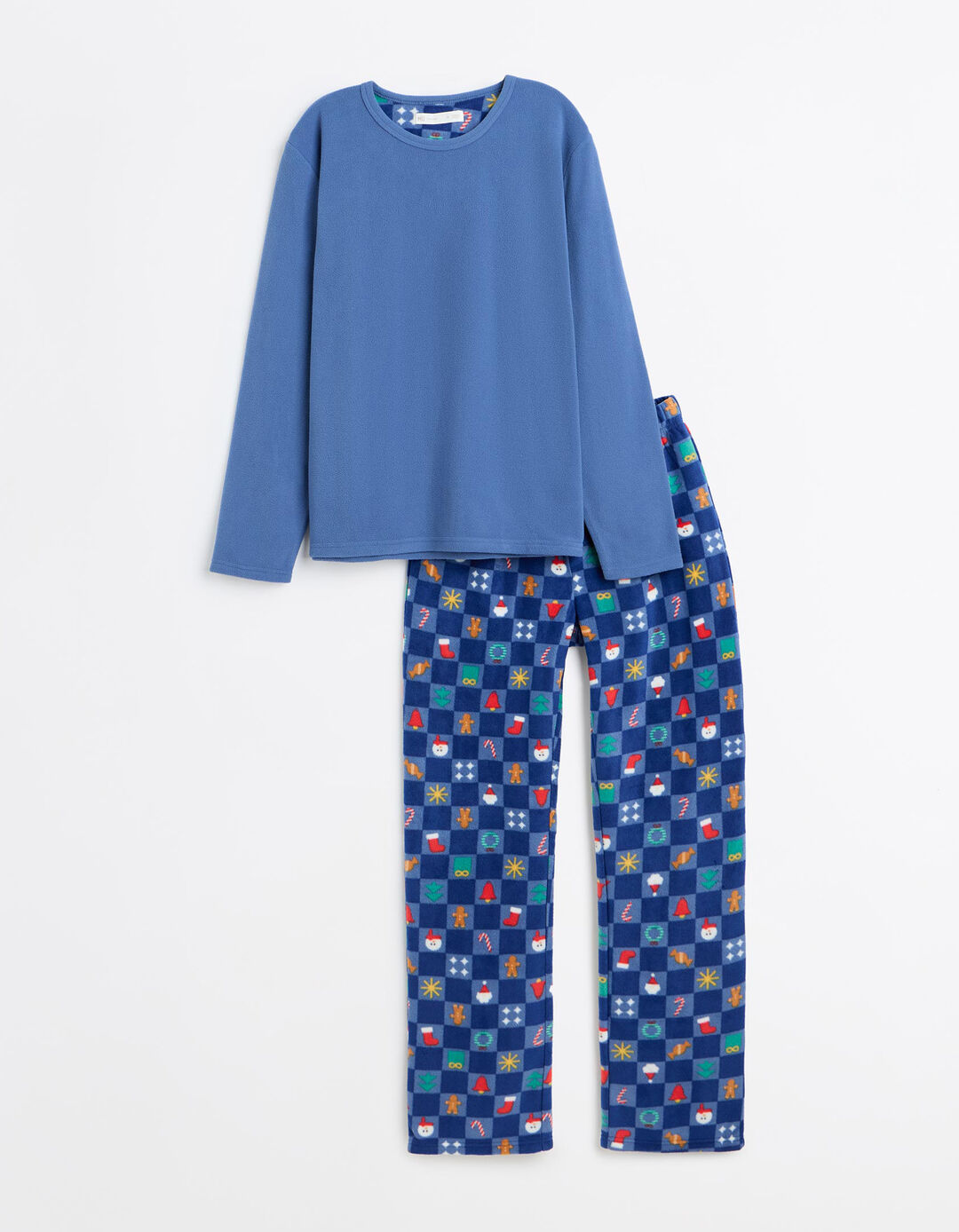Pijama Polar De Natal, Homem, Azul