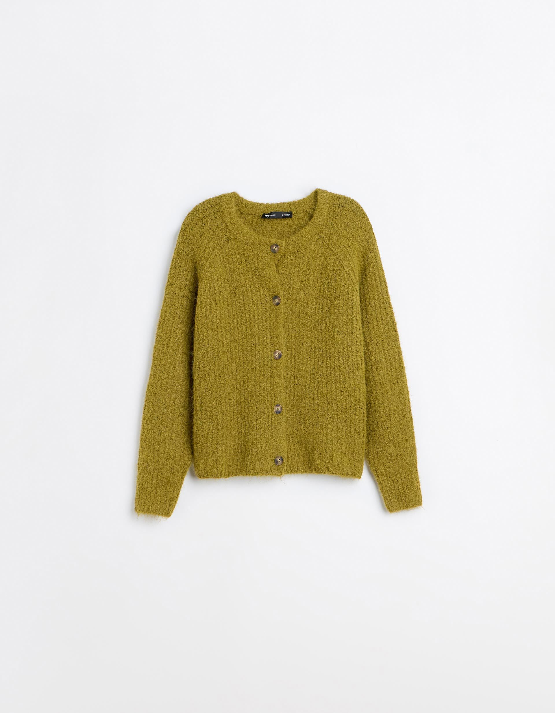 Comprar Online Casaco De Malha Com L&atilde;, Mulher, Verde