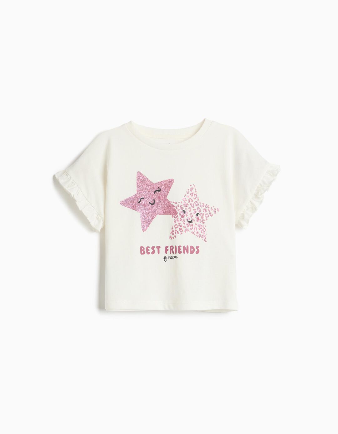 T-shirt Estampada, Menina, Branco