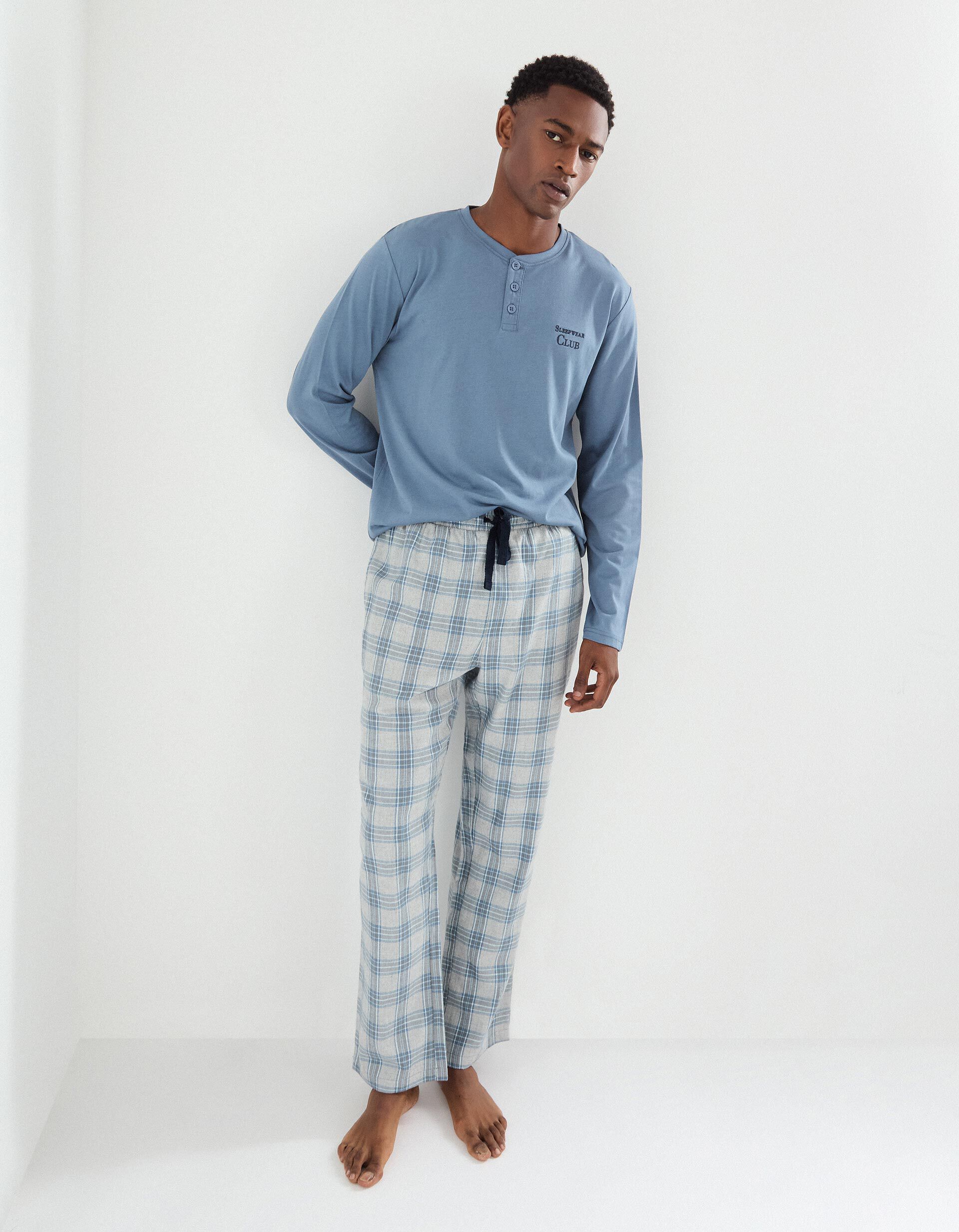 Comprar Online Pijama Xadrez, Homem, Azul 