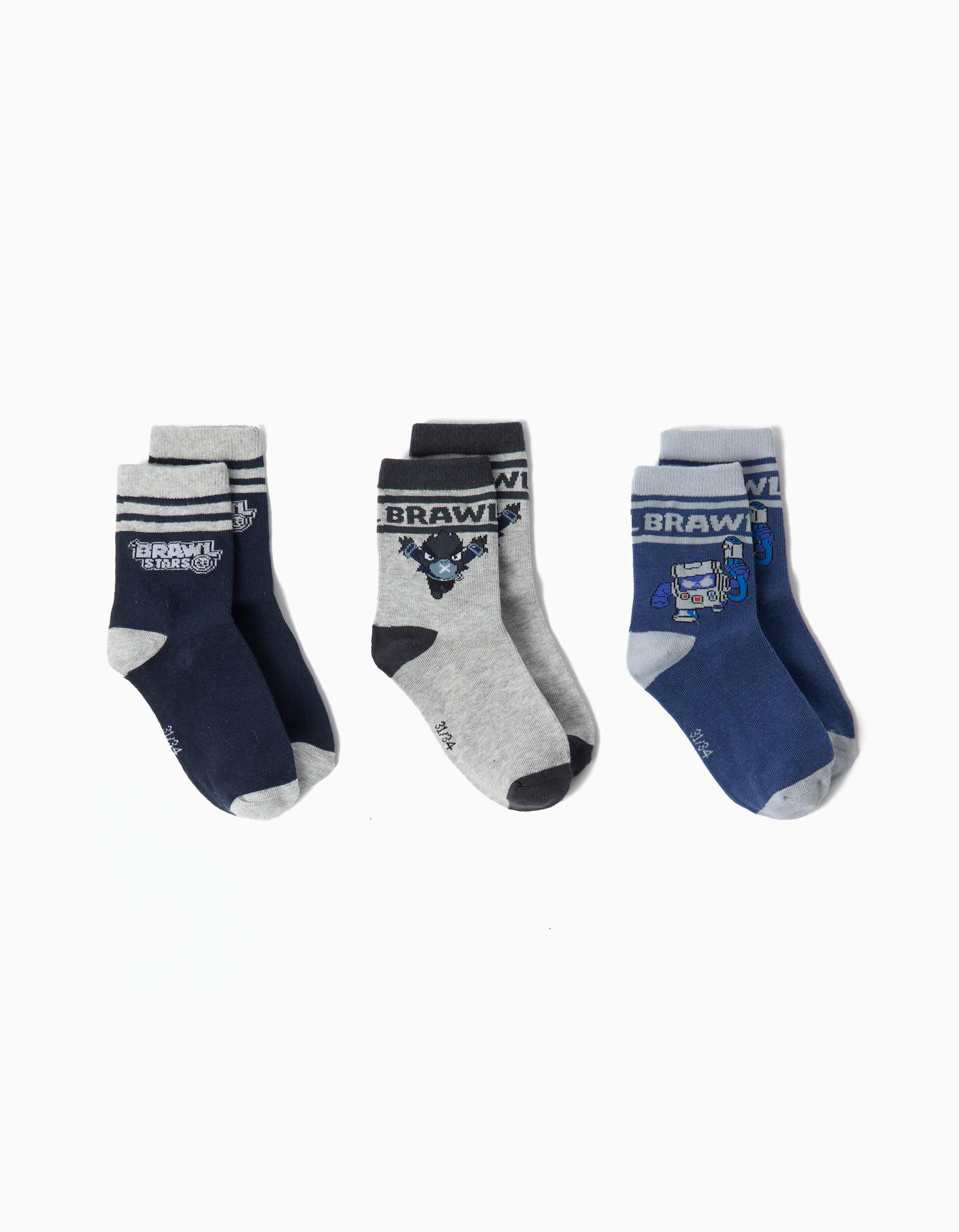 Comprar Online Pack 3 Pares De Meias 'Brawl Stars', Menino, Multicolor