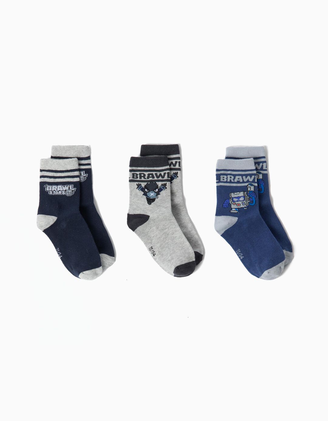 Pack 3 Pares De Meias 'Brawl Stars', Menino, Multicolor