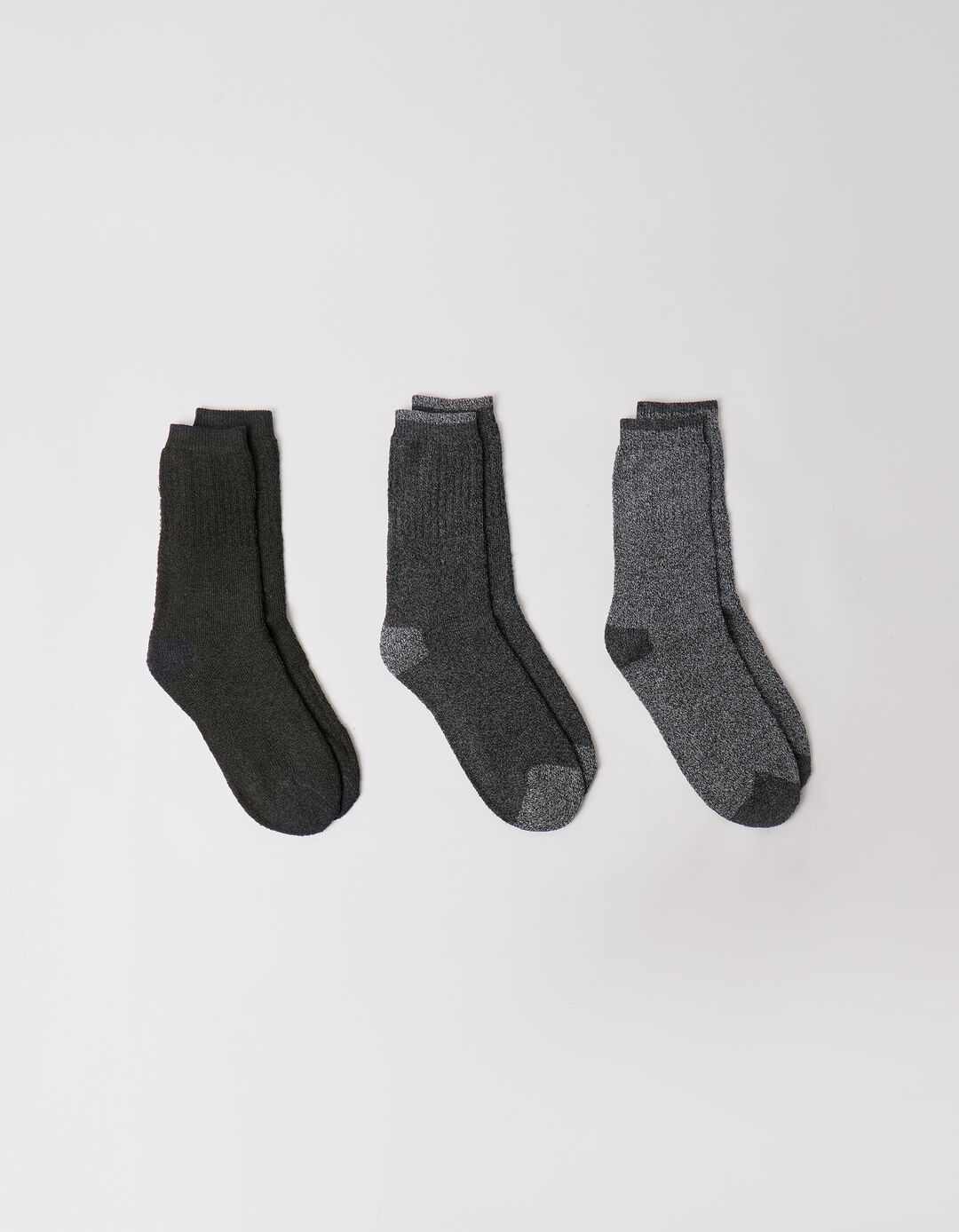 Pack 3 Pares De Meias Caneladas, Homem, Preto