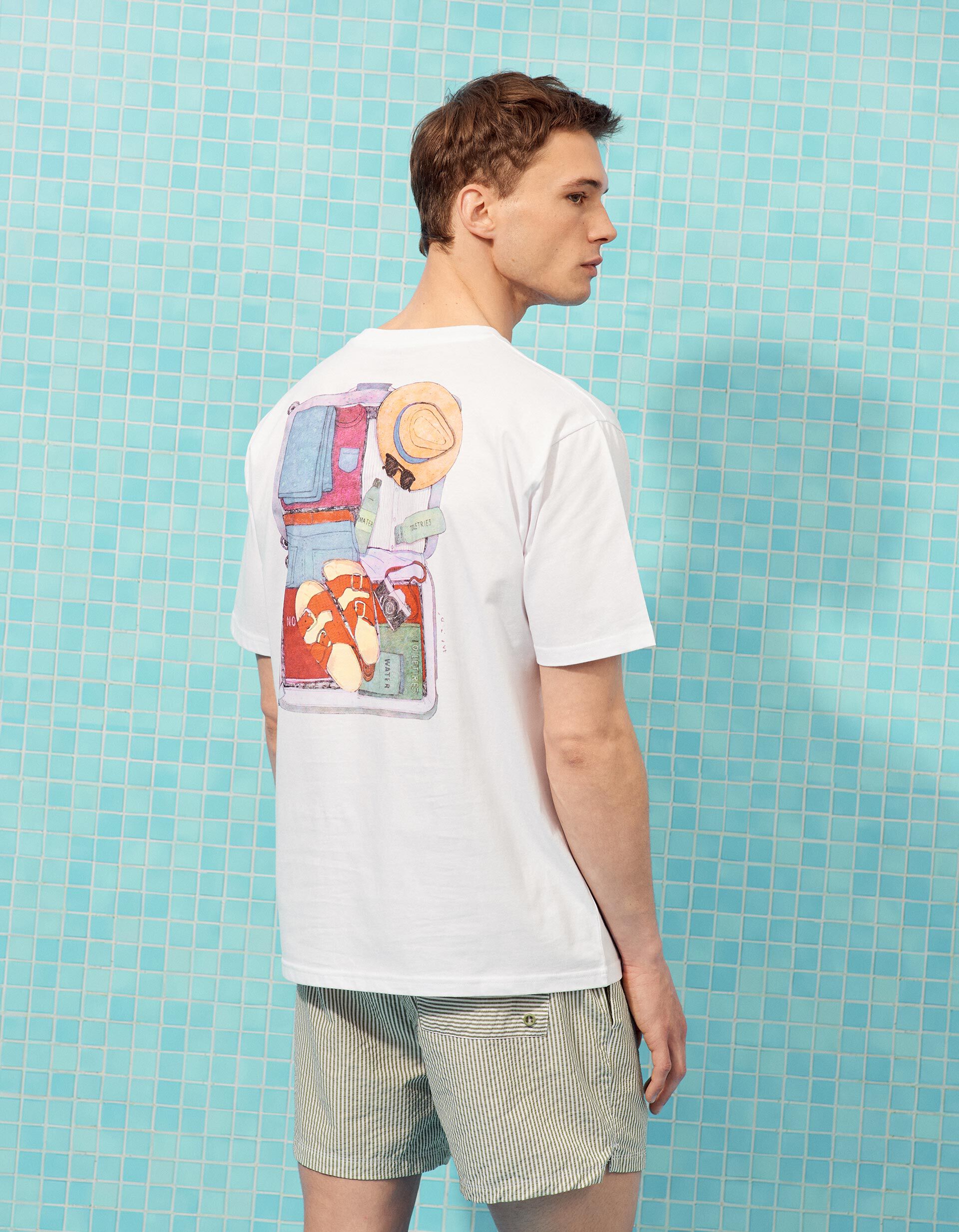 Comprar Online T-shirt Estampada, Homem, Branco