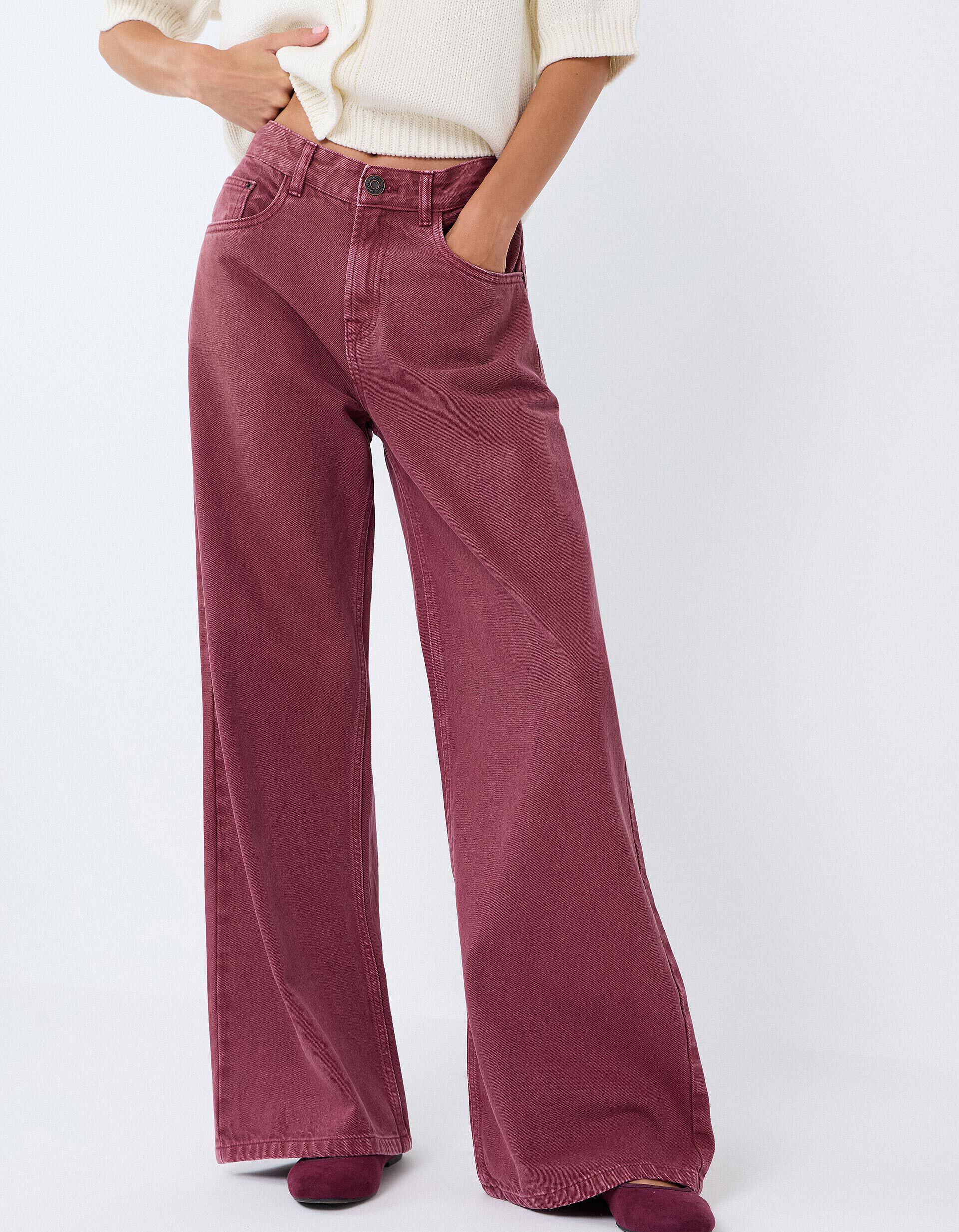 Comprar Online Cal&ccedil;as De Ganga 'Wide Leg', Mulher, Rosa Escuro