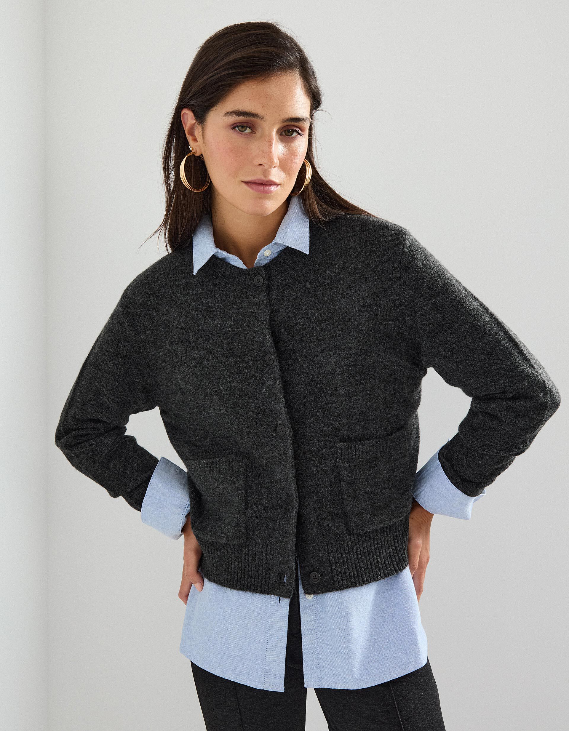 Comprar Online Casaco de Malha, Mulher, Cinzento Escuro