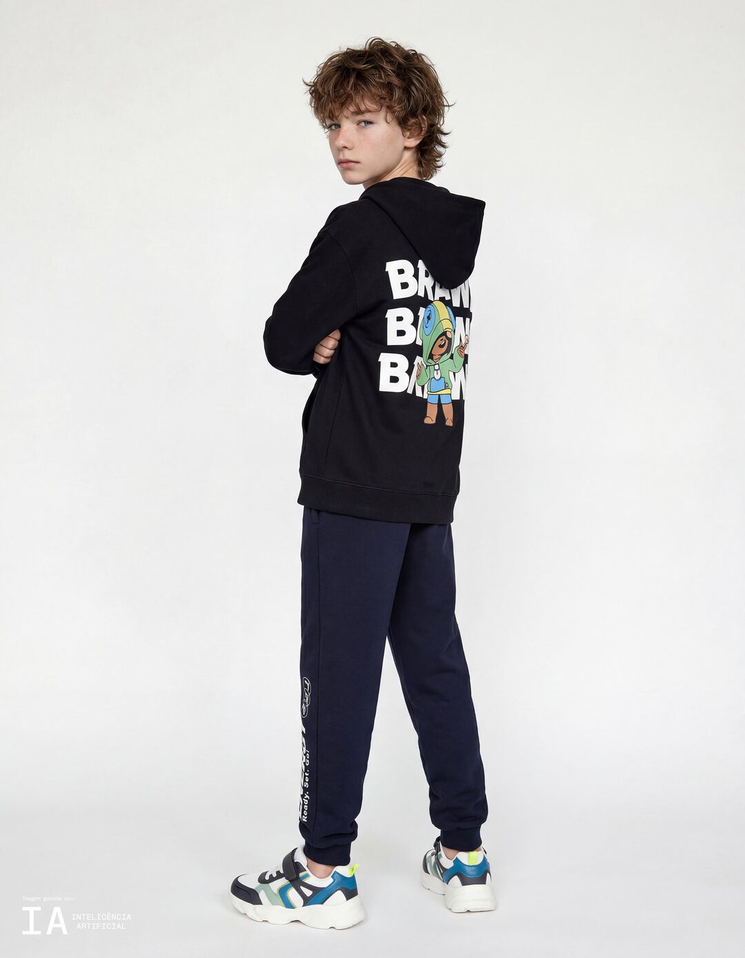 Casaco com Capuz, Menino, Preto