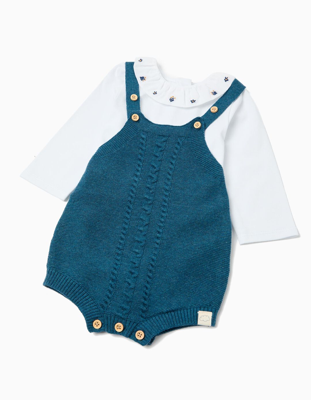 Conjunto Body e Macac&atilde;o, Rec&eacute;m-Nascido, Azul Escuro