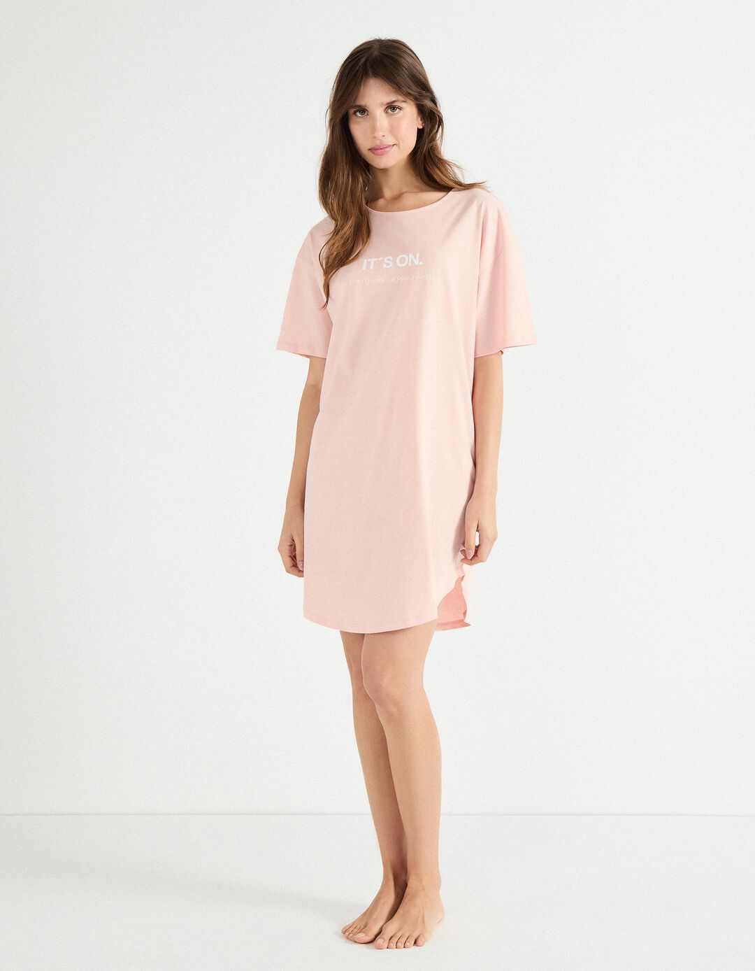 Camisa de Dormir, Mulher, Rosa Claro