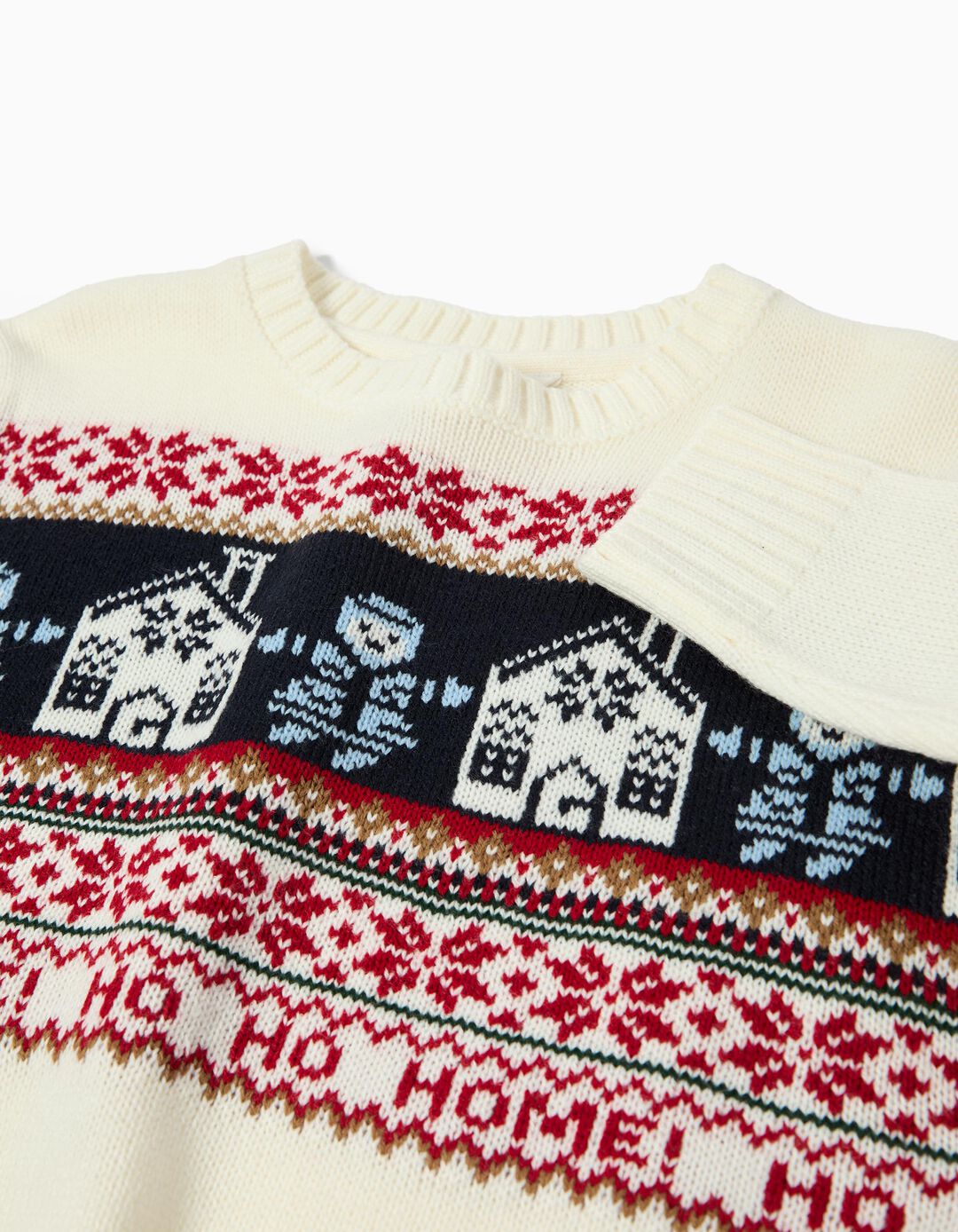 Camisola Natal de Malha, Menina, Branco