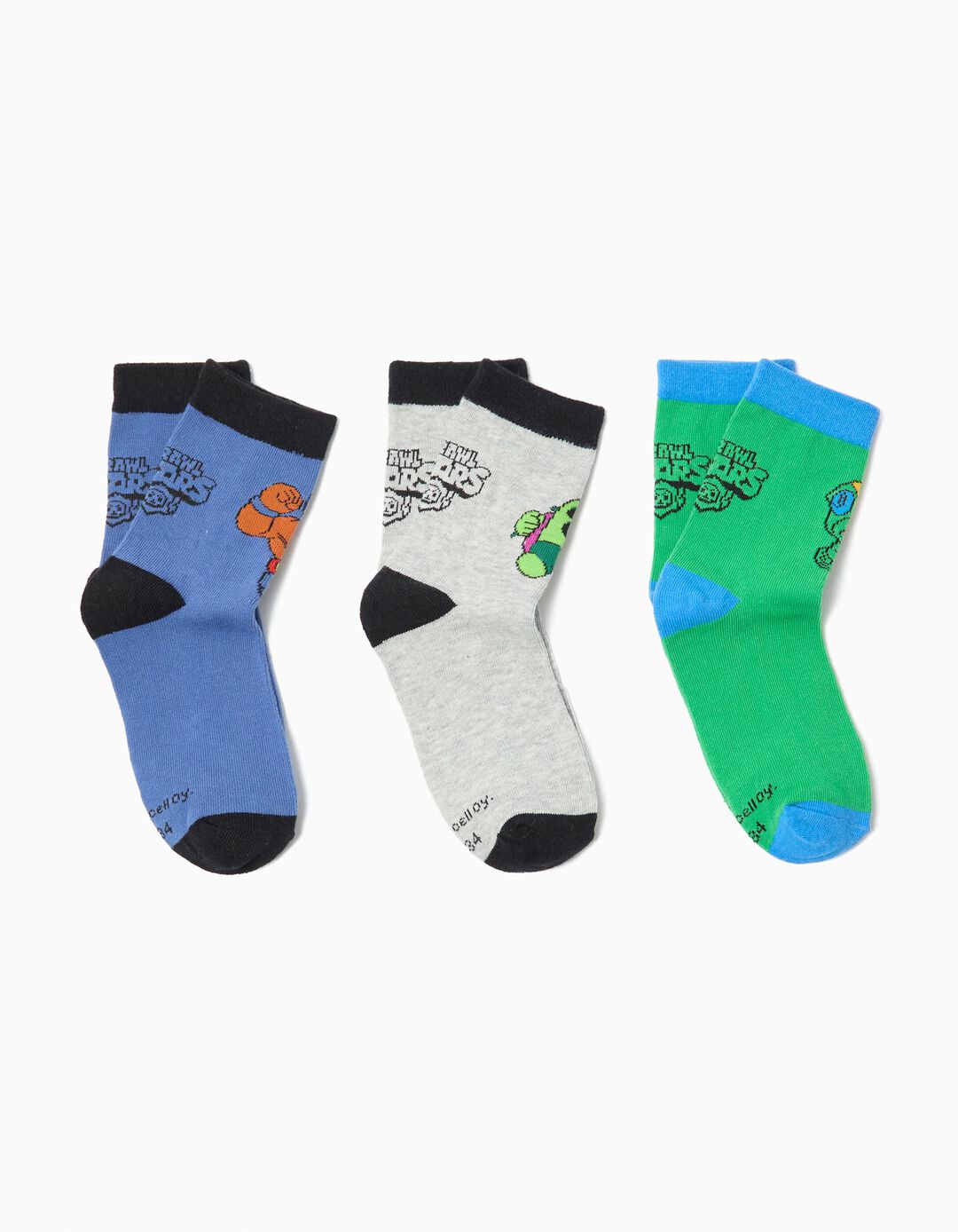 Pack 3 Meias 'Brawl Stars', Menino, Multicor