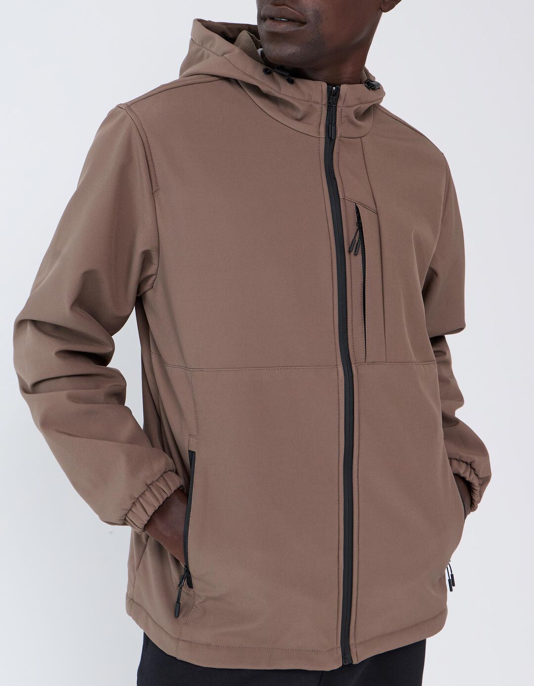 Parka T&eacute;cnica Com Capuz, Homem, Castanho