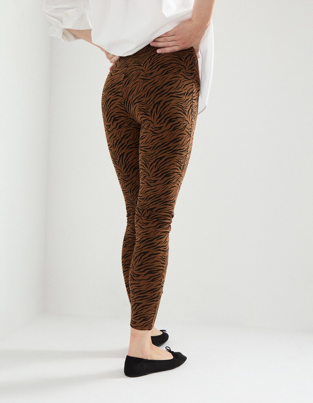 Leggings Estampados, Mulher, Castanho Escuro