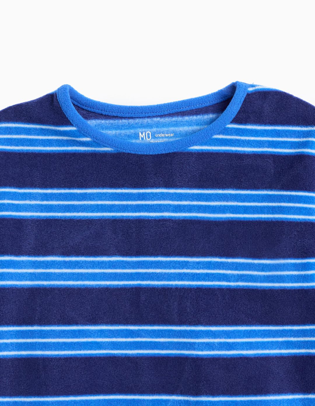 Pijama Polar &Agrave;s Riscas, Menino, Azul 