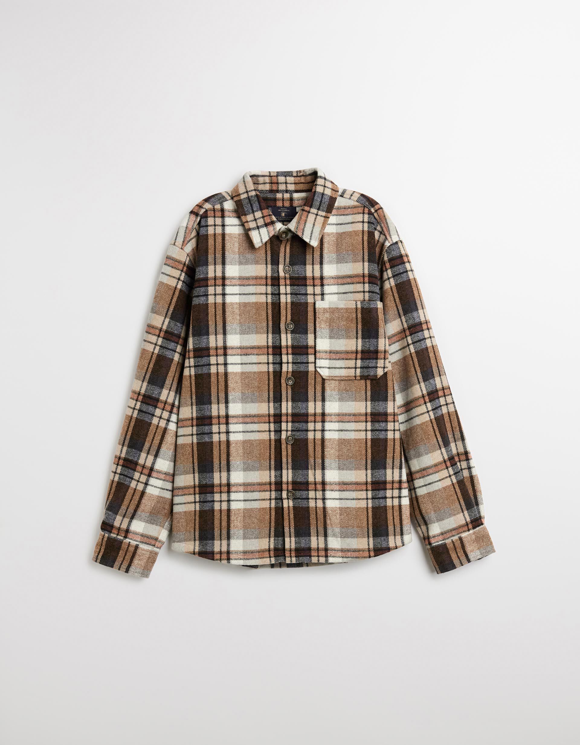 Comprar Online Sobrecamisa de Flanela, Homem, Bege