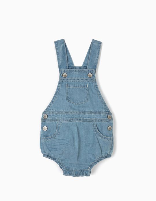 Macac&atilde;o para Rec&eacute;m-Nascido 'Comfort Denim', Azul Claro