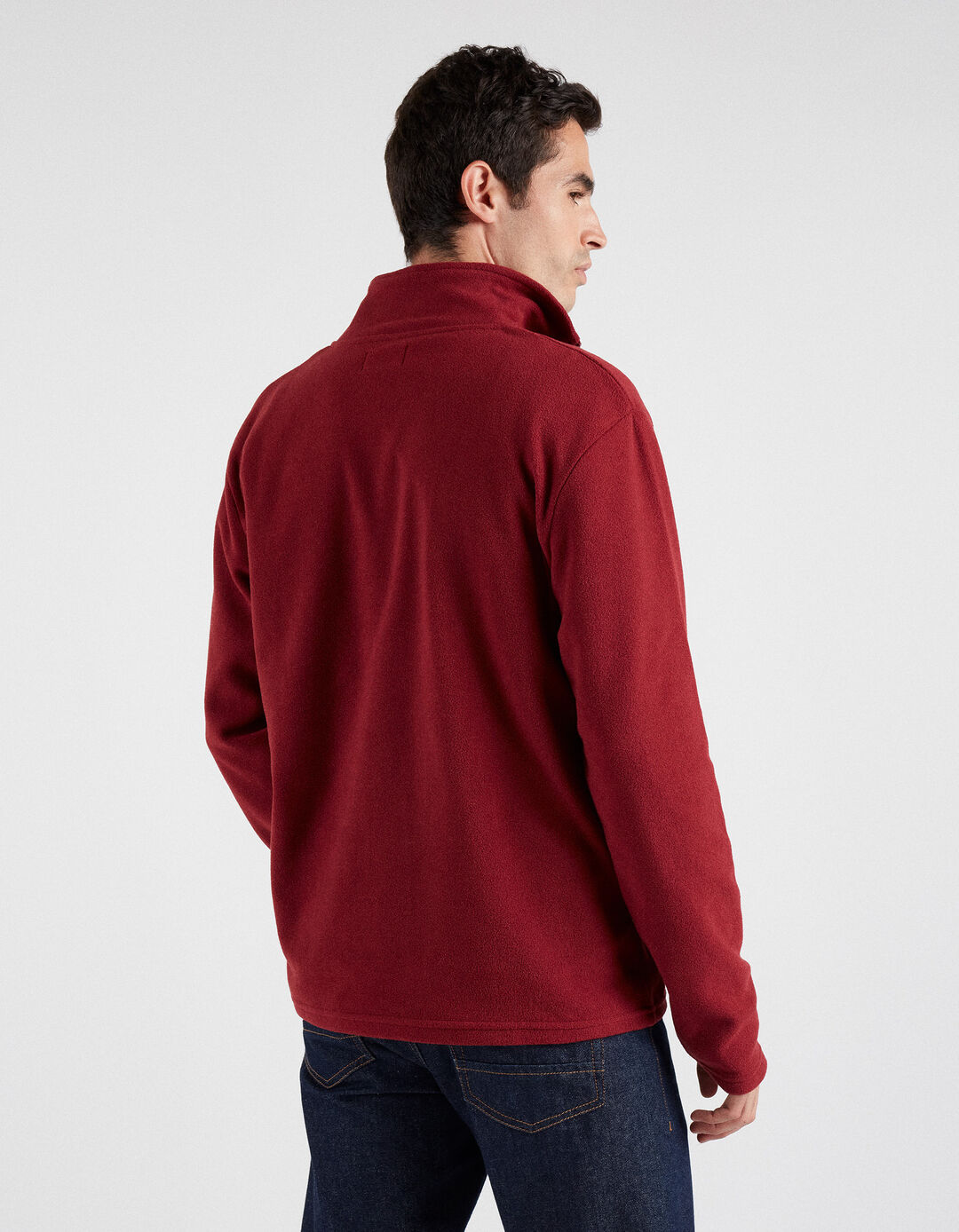 Polar Sweatshirt with Zip, Men, Dark Red