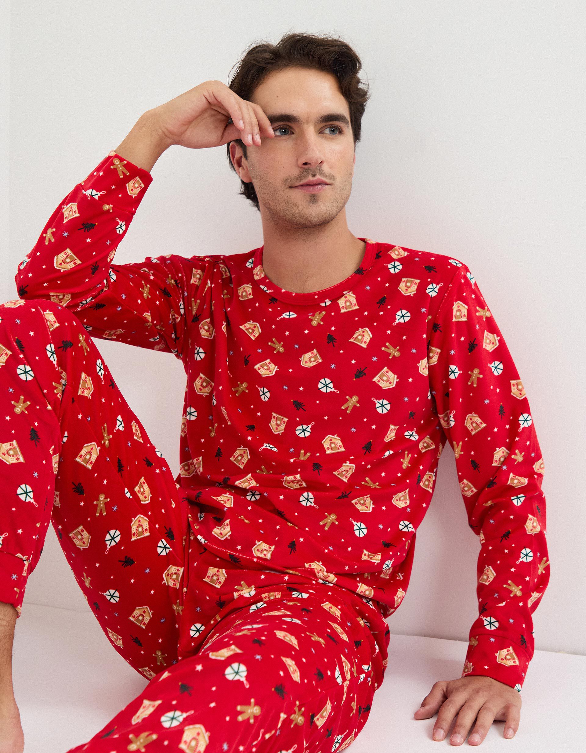 Comprar Online Pijama Aveludado de Natal, Homem, Vermelho