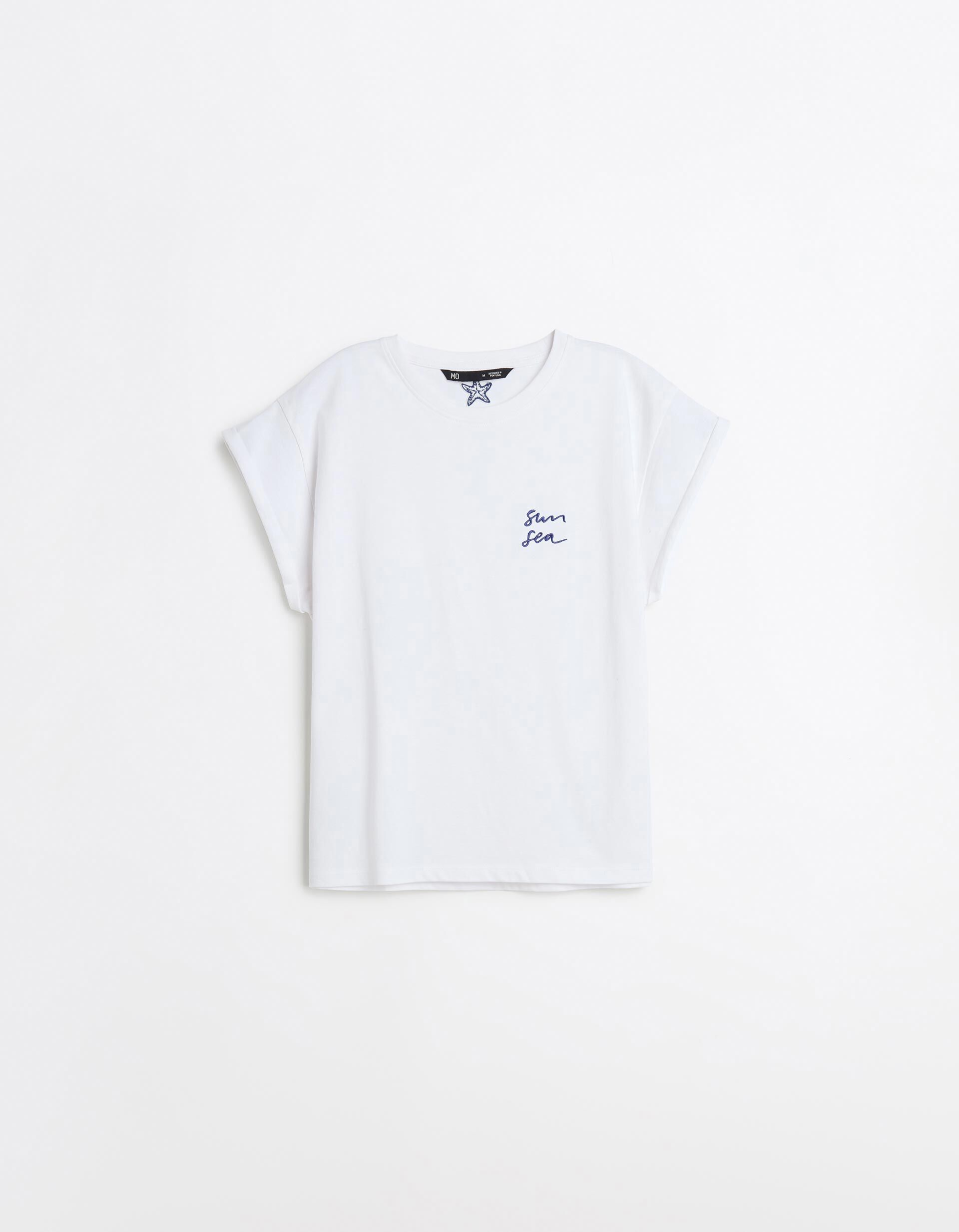 Comprar Online T-shirt Bordado, Mulher, Branco