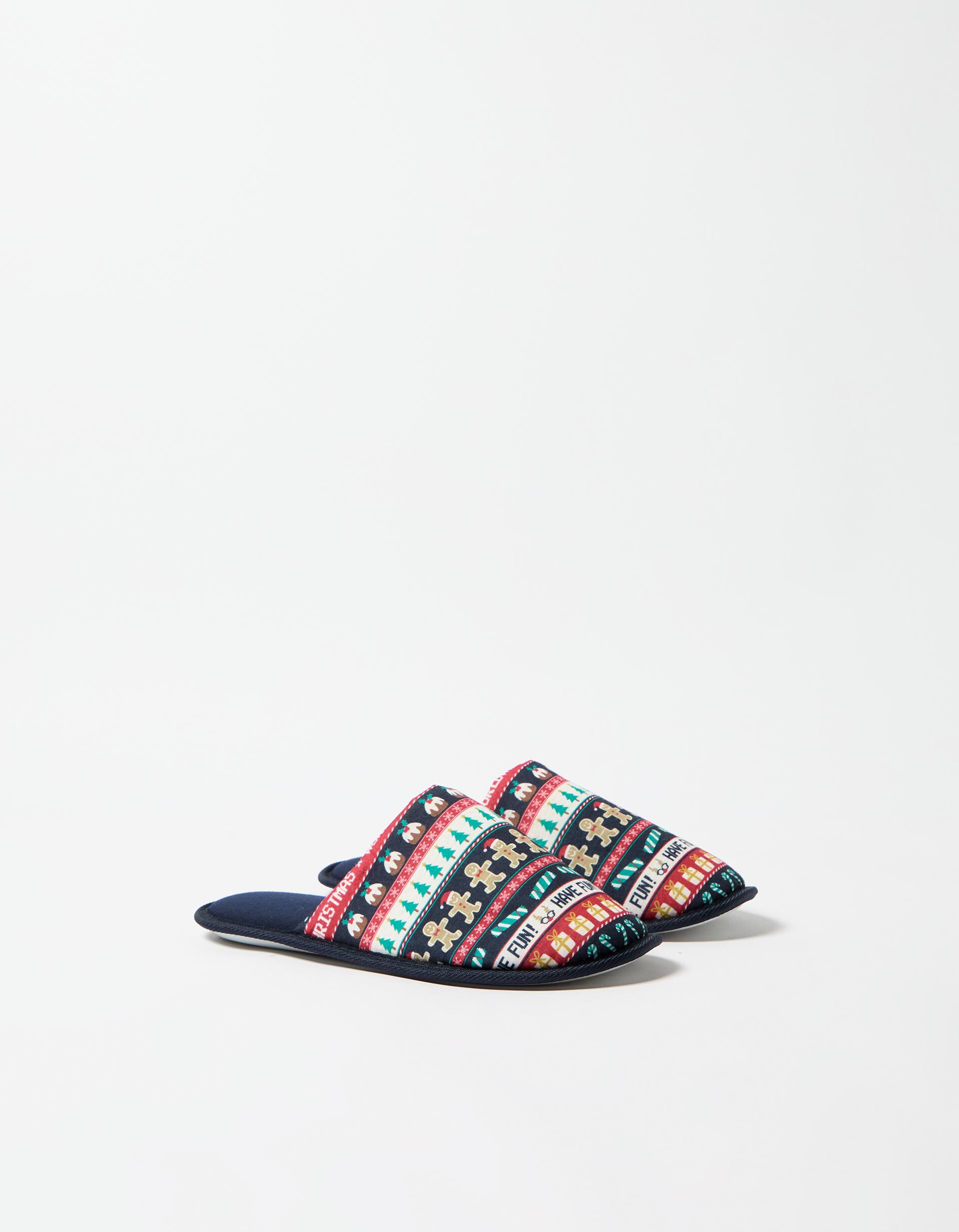 Comprar Online Chinelos de Quarto de Natal, Mulher, Azul Escuro