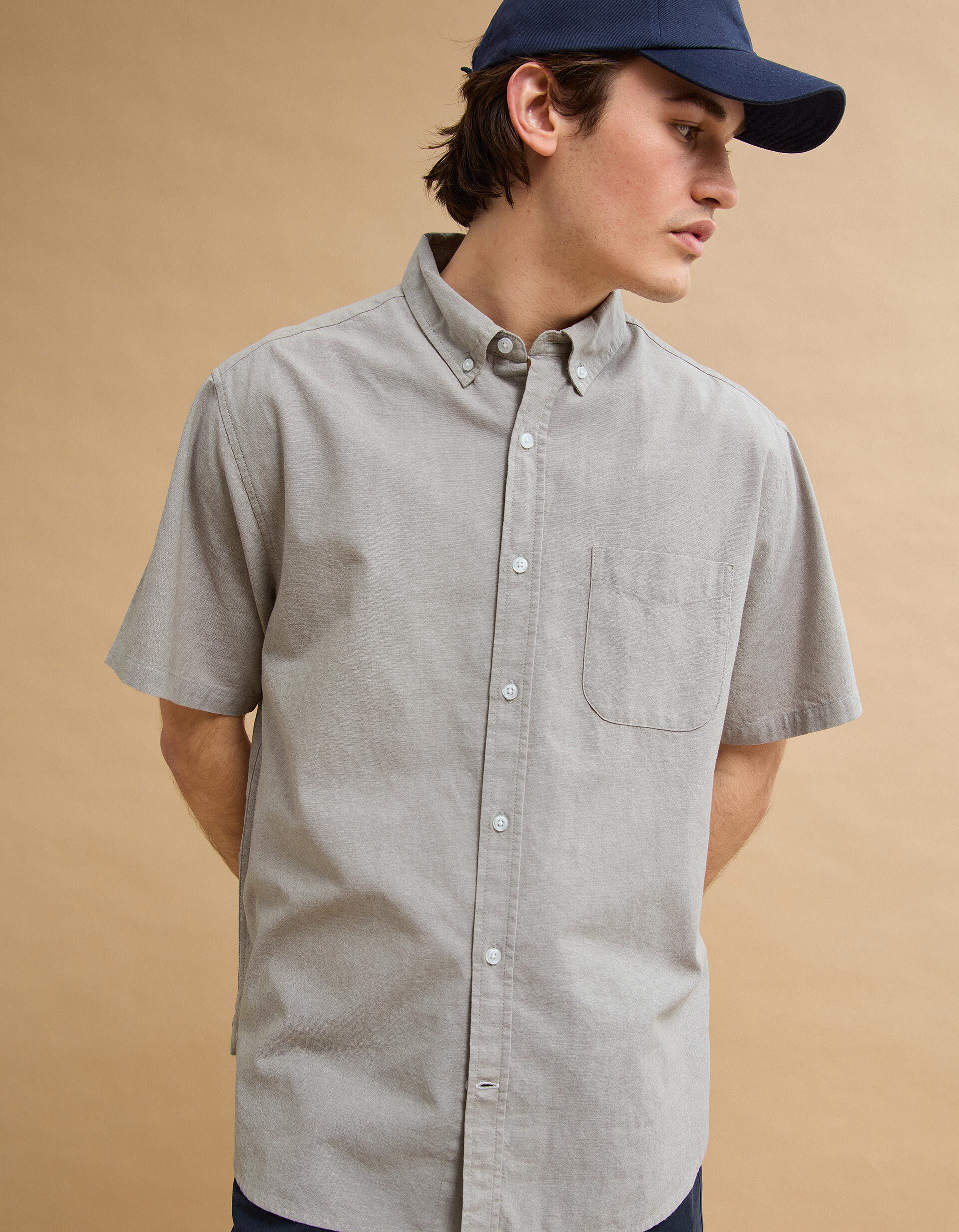 Comprar Online Camisa Manga Curta, Homem, Bege