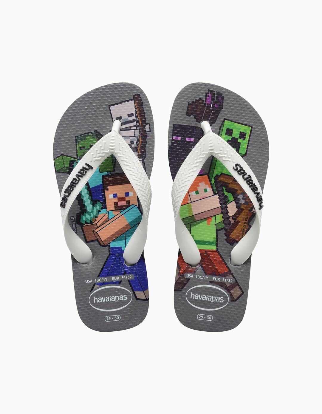 Chinelos Havaianas 'Minecraft',Menino, Cinzento