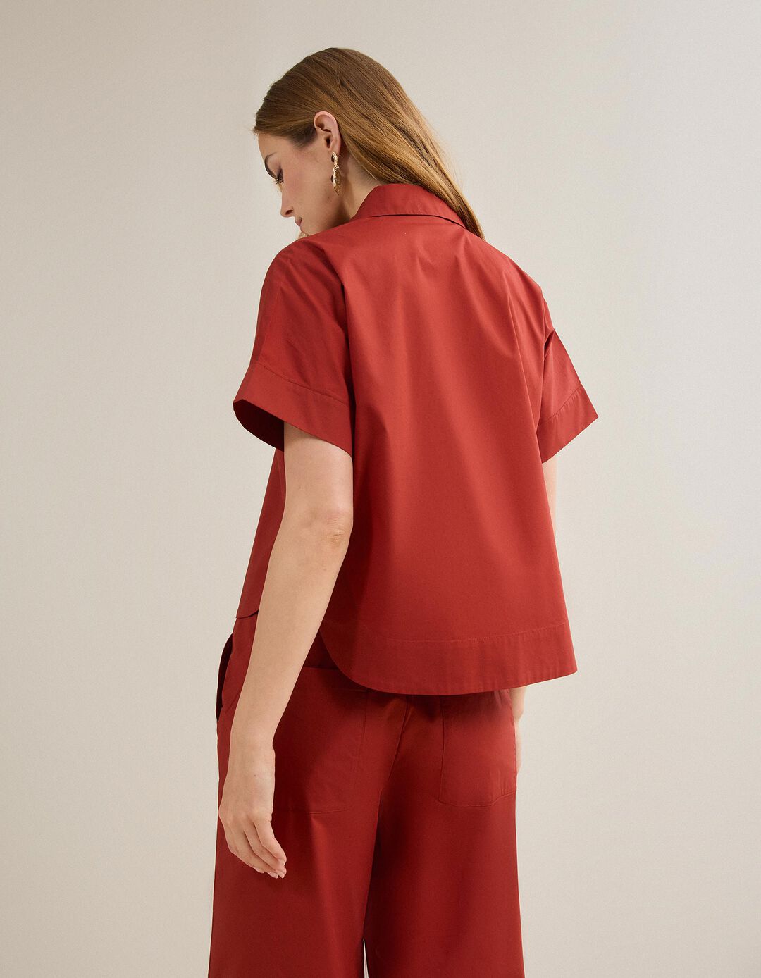 Blusa, Mulher, Vermelho Escuro