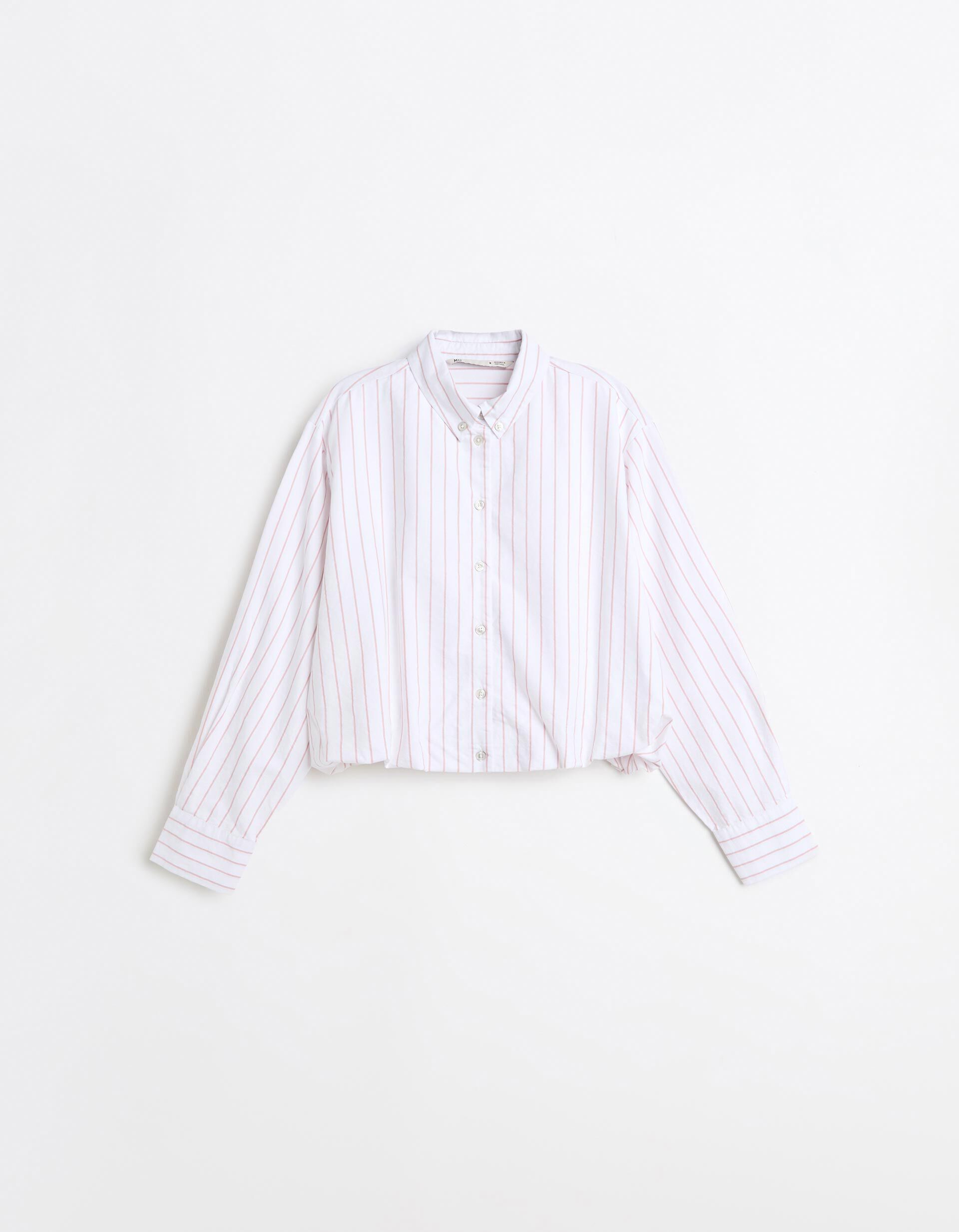 Comprar Online Camisa Curta &Agrave;s Riscas, Mulher, Rosa Claro