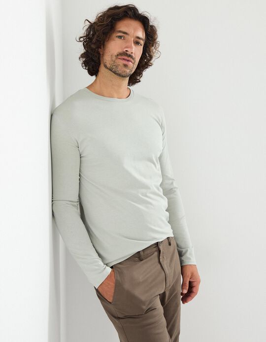 Comprar Online T-shirt Manga Comprida, Homem, Verde Claro