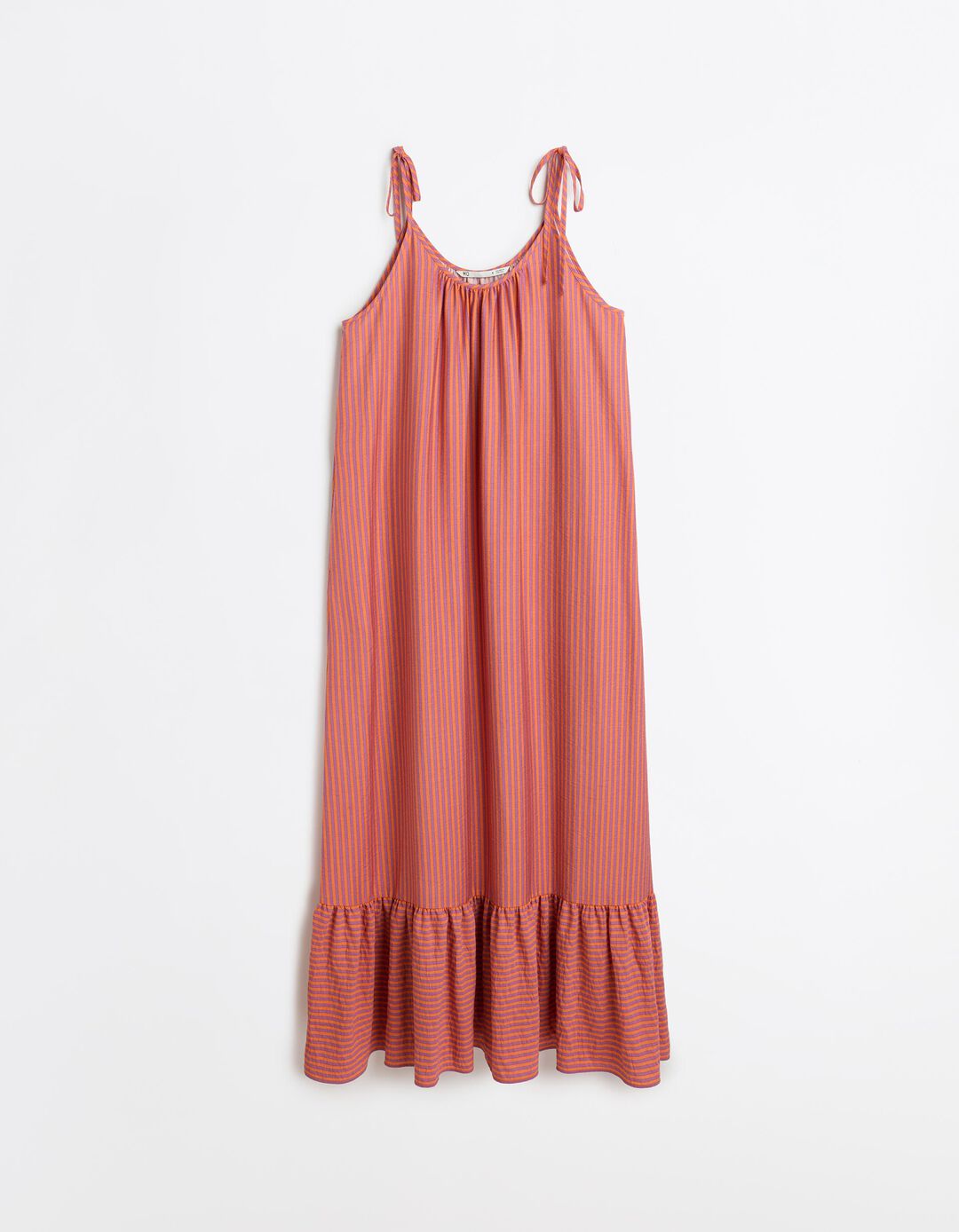 Vestido Riscas, Mulher, Laranja Escuro