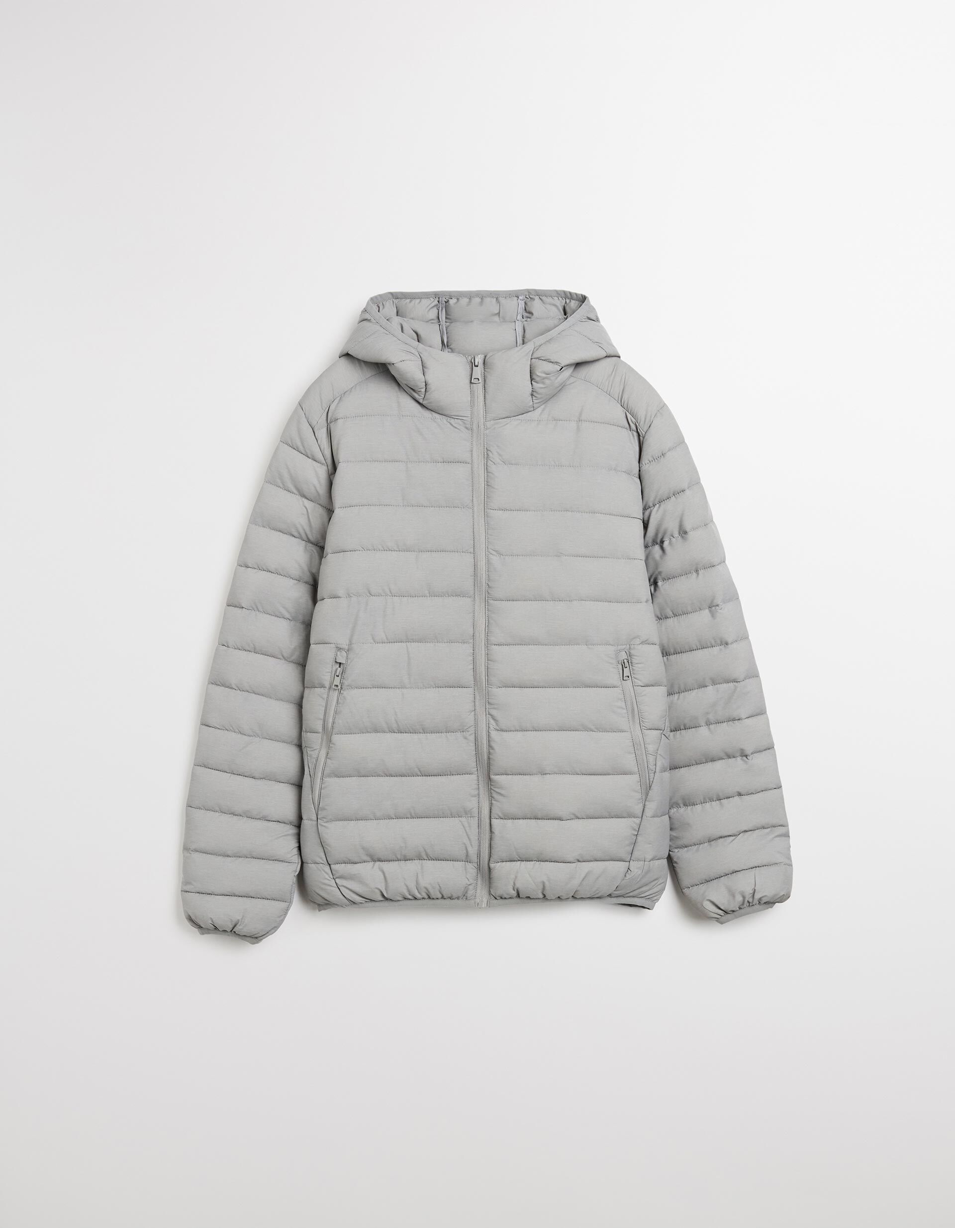 Comprar Online Casaco Acolchoado com Capuz, Homem, Cinzento