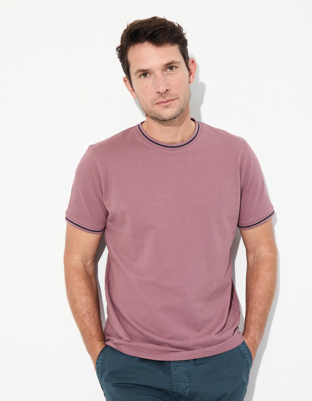 T-shirt Jersey, Homem, Rosa Escuro 