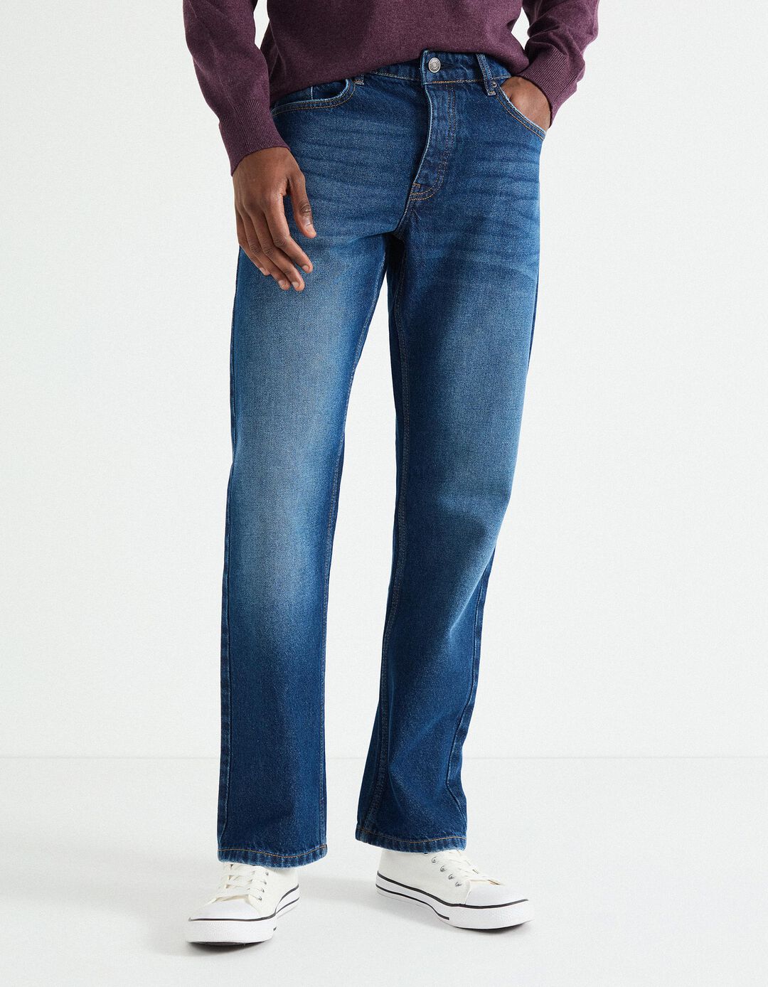 Calças de Ganga 'Straight Fit', Homem, Azul Escuro