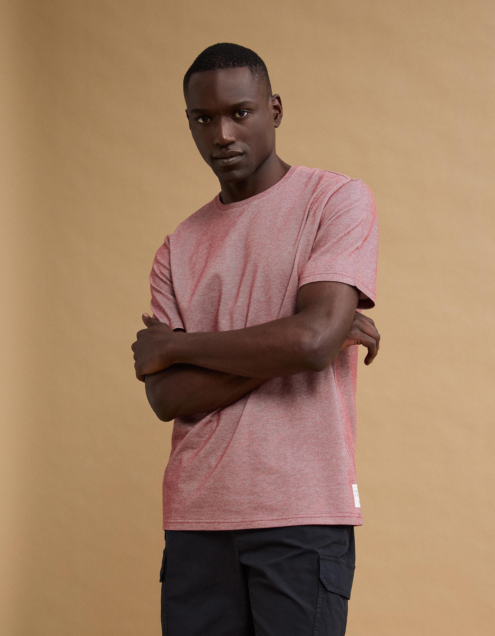 T-shirt Oxford, Homem, Vermelho Escuro