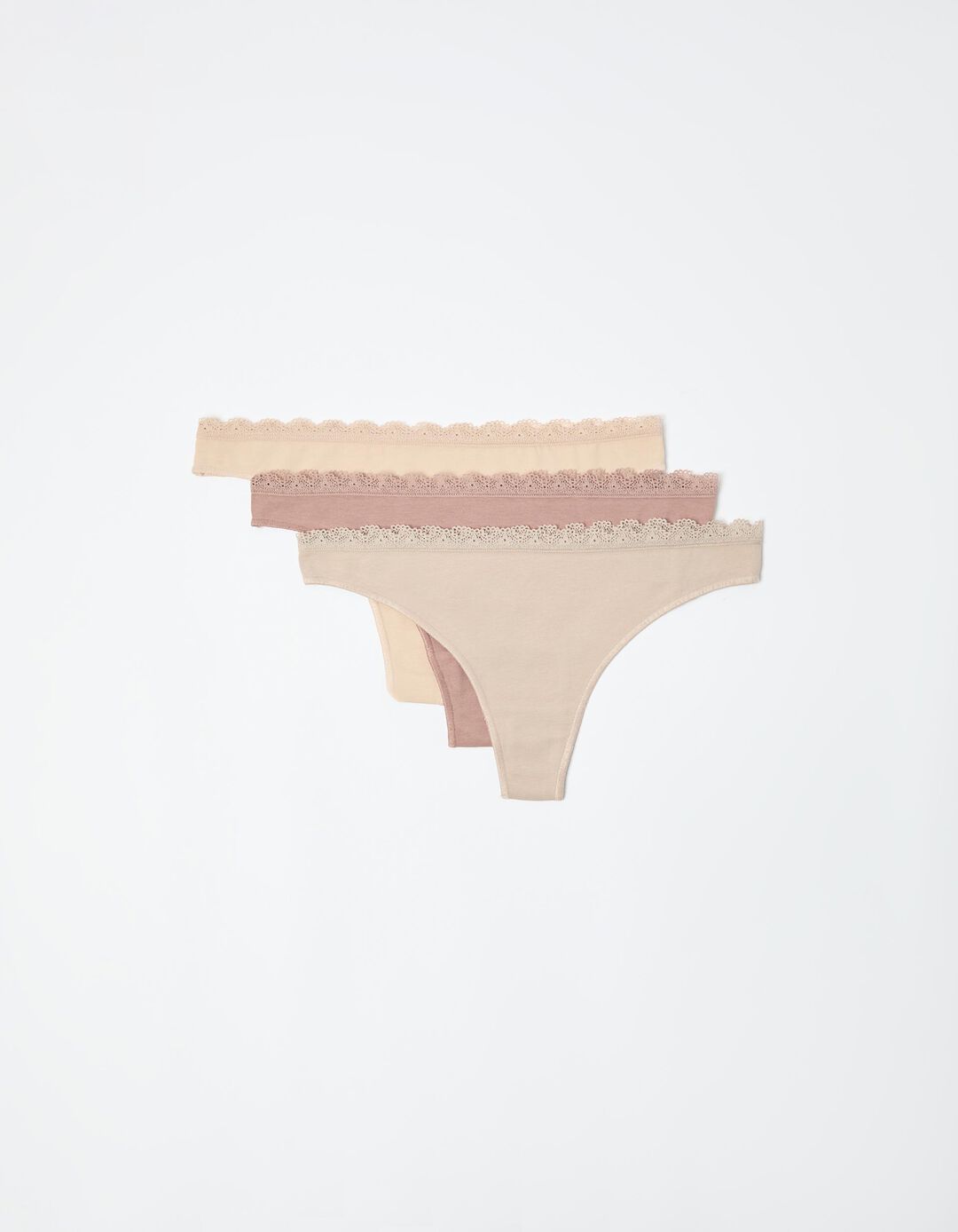 Pack 3 Cuecas, Mulher, Bege Claro