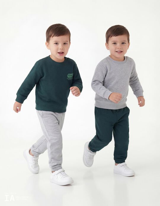 Comprar Online Pack 2 Joggers de Felpa, Menino, Verde Escuro