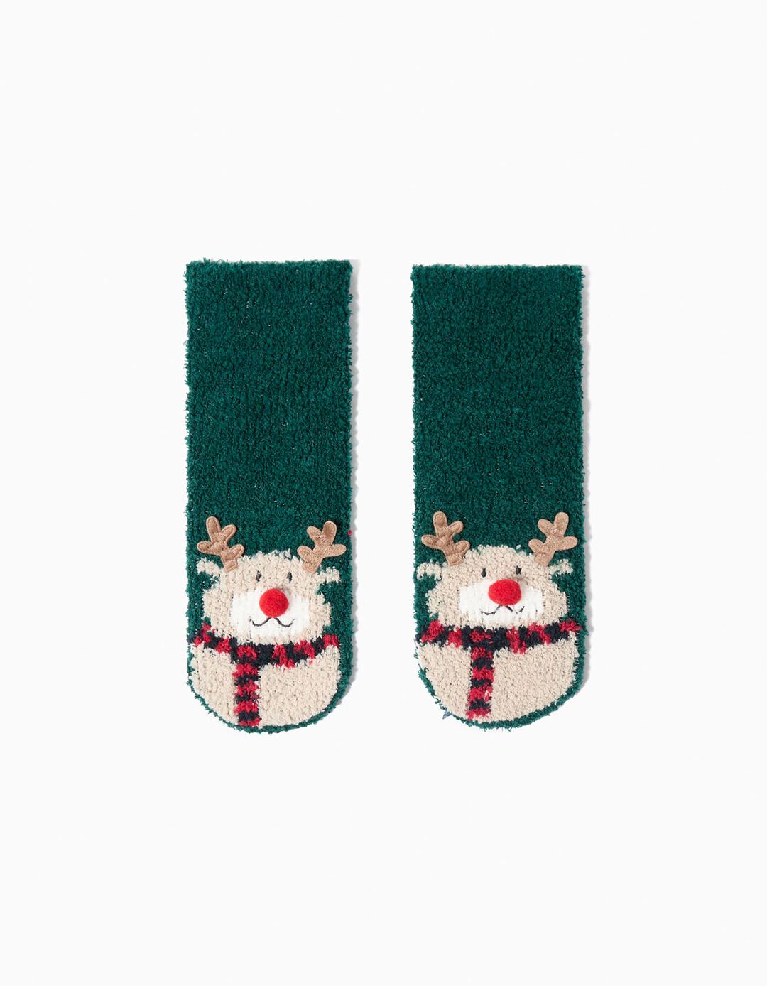 Par de Meias de Natal, Menino, Verde Escuro