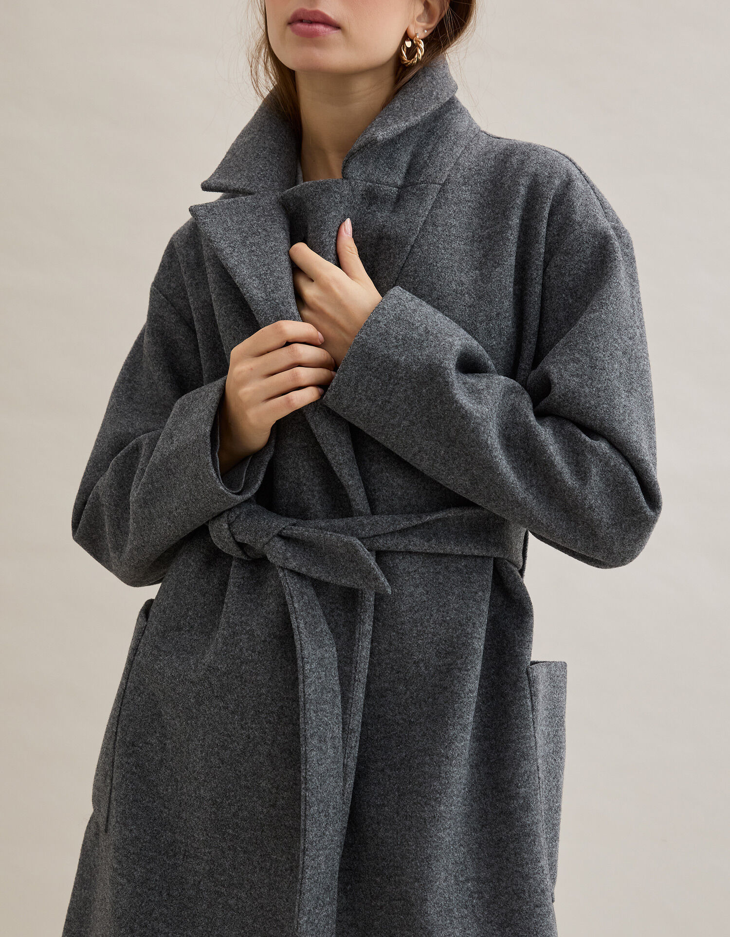 Comprar Online Casaco Comprido, Mulher, Cinzento