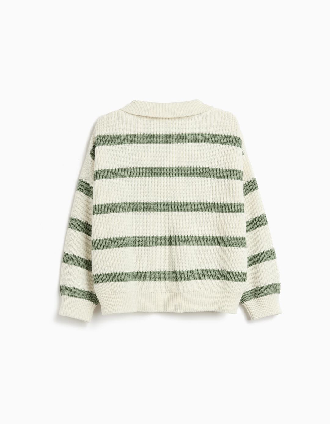 Camisola de Malha com Riscas, Menina, Verde